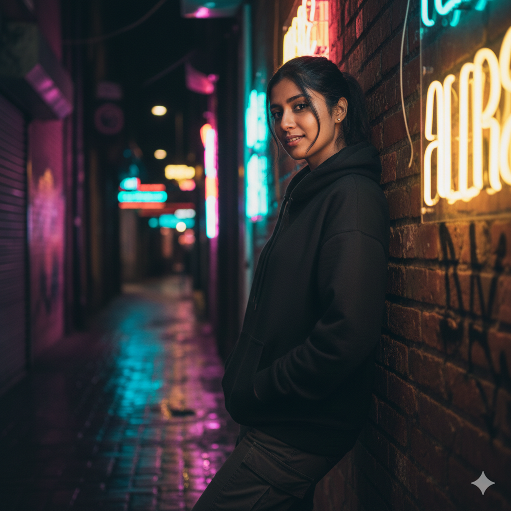 10 Cinematic Gemini Prompts for Neon Lights Night Portraits 17687454689584428897840075029627