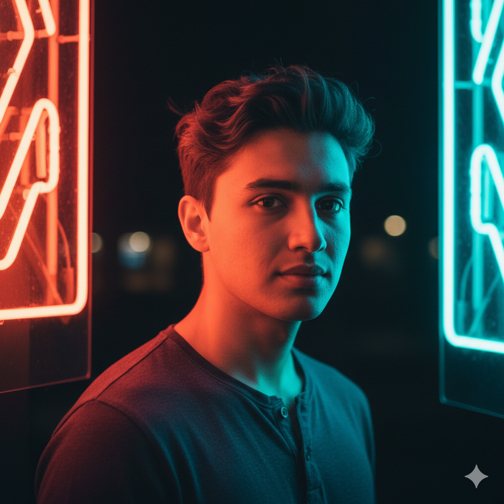 10 Cinematic Gemini Prompts for Neon Lights Night Portraits 17687459522674955591801838377159