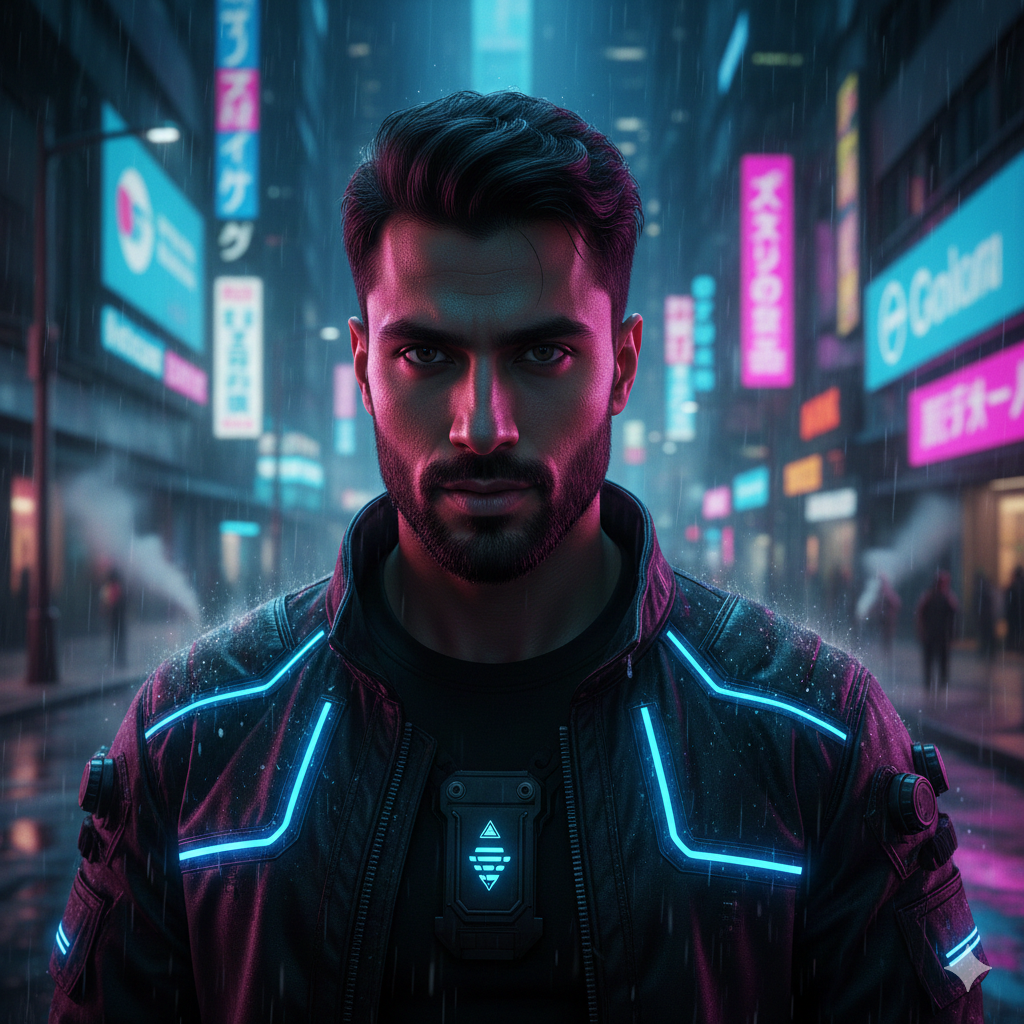 10 Cyberpunk Men Portrait Gemini AI Prompts 2026 17689005674345474604360643197554