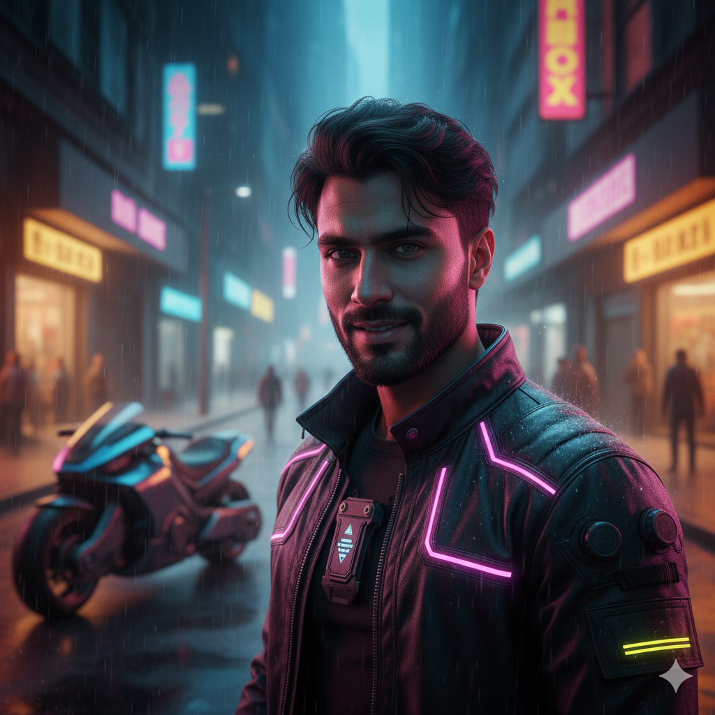 10 Cyberpunk Men Portrait Gemini AI Prompts 2026 17689011240355288290772973448368