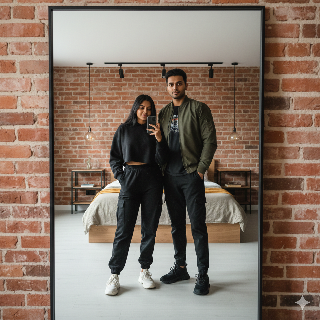 10 Trending Aesthetic Couple Mirror Selfie Gemini Prompts (4K HD) 1768910760206622472355192530864