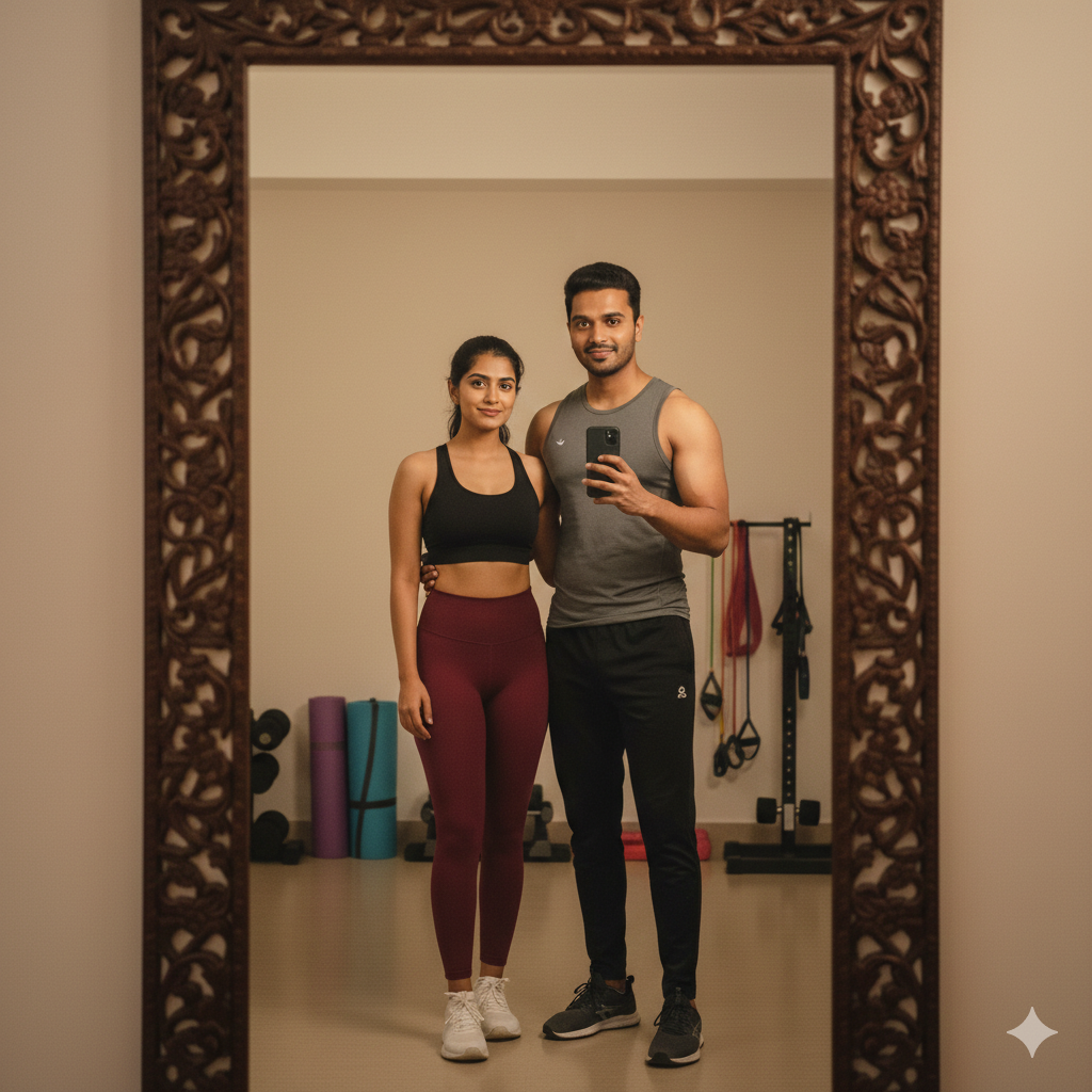 10 Trending Aesthetic Couple Mirror Selfie Gemini Prompts (4K HD) 17689111080489038549693248739109