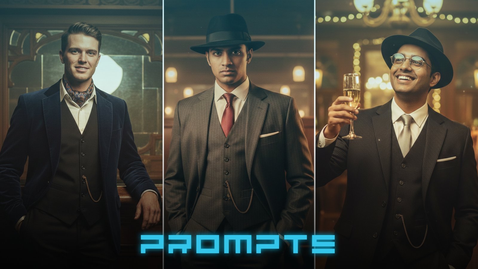 1920s Vintage Gangster Look Gemini AI Prompts for Men