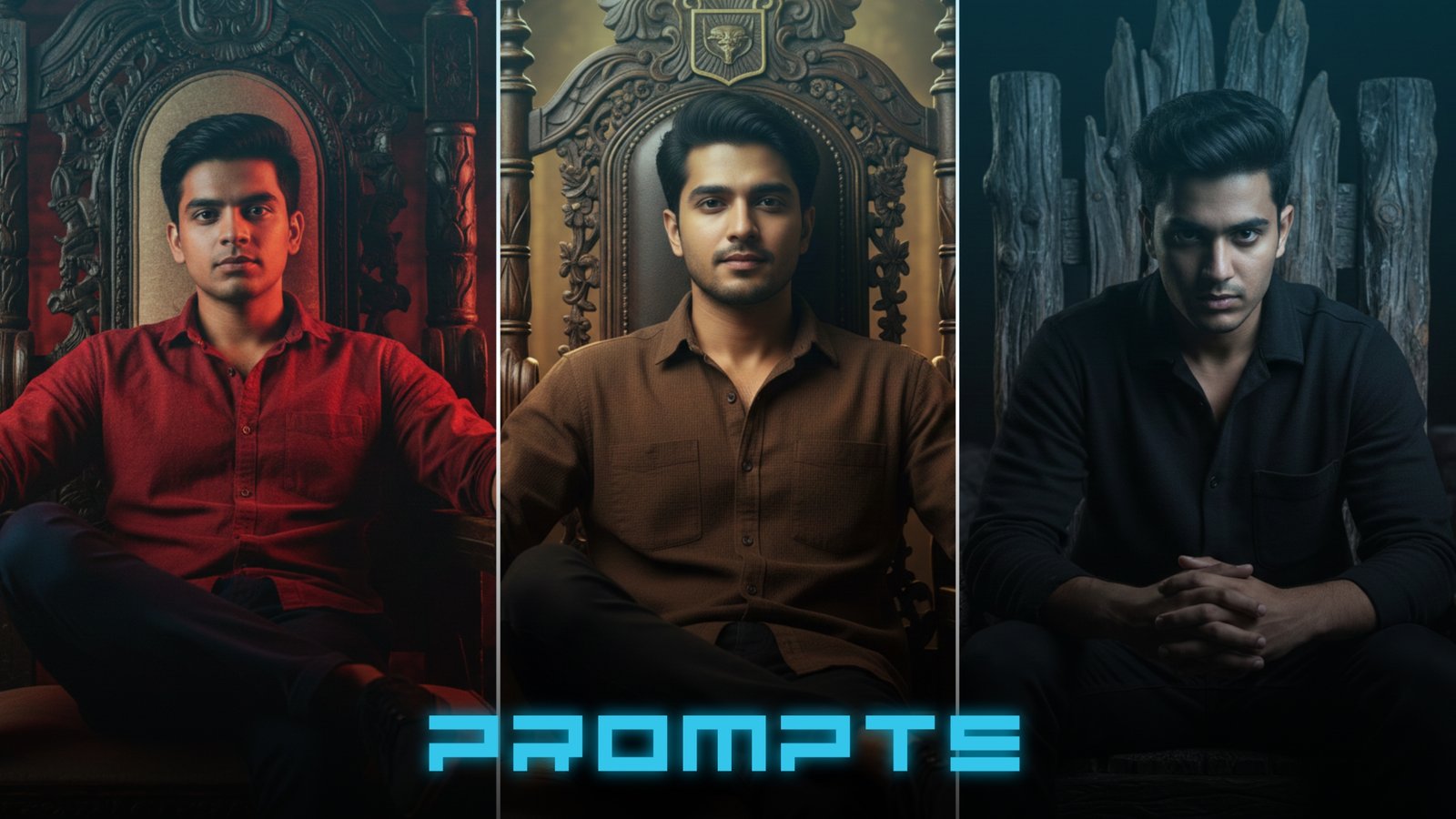 Dark Sitting on Throne Google Gemini Prompts for Boys