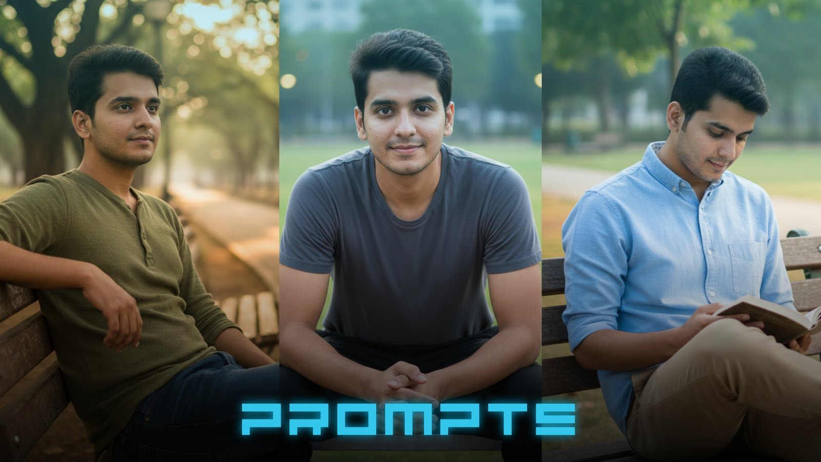 Sitting on Park Bench Gemini AI Prompts For Boys