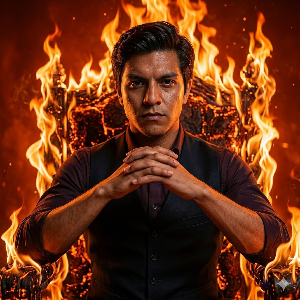 10 Gemini Prompts for Men to Create Fire Effect Portrait Photos
