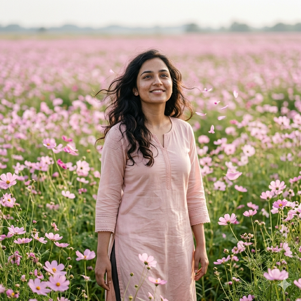 10 Trending Standing in Flower Field Gemini Prompts for Women (Copy-Paste Ready)