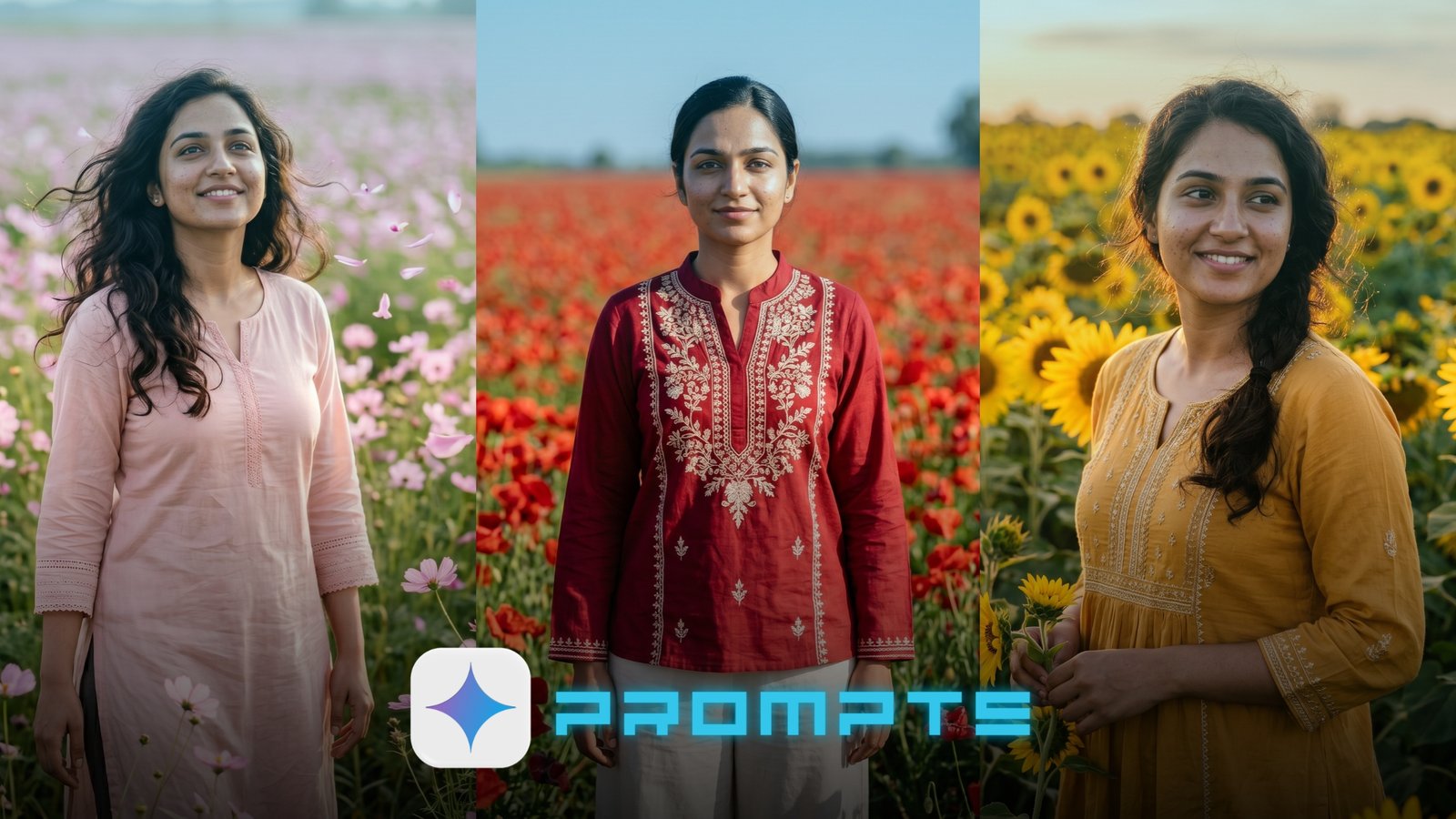 10 Trending Standing in Flower Field Gemini Prompts for Women