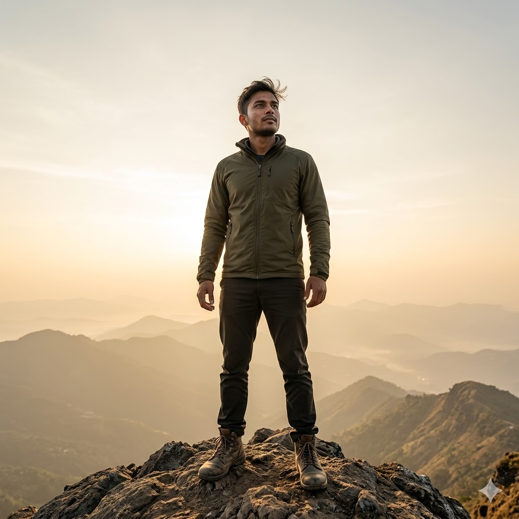 10 Best Gemini Photo Prompts for Men Standing on a Mountain (Copy-Paste Ready)