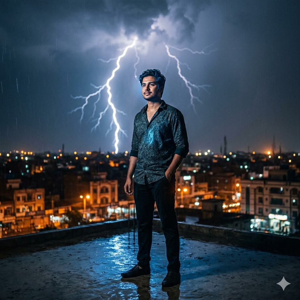 10 Gemini Prompts for Men to Add Dramatic Lightning Effects to Photos for Free