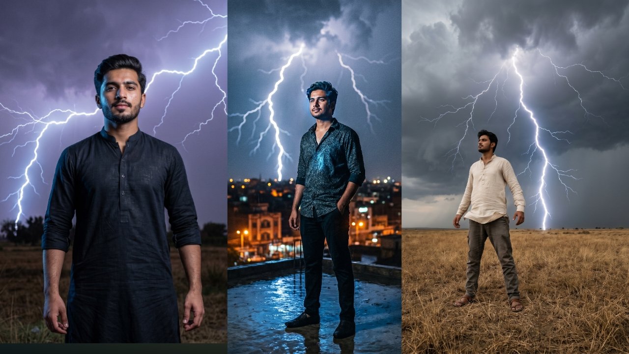 10 Gemini Prompts for Men to Add Dramatic Lightning Effects to Photos for Free