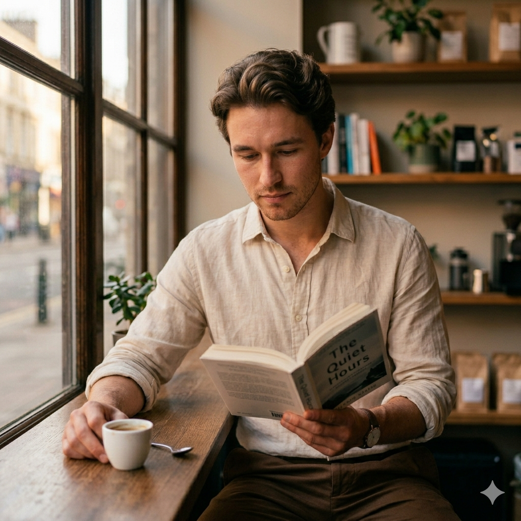 10 Gemini Prompts for Stylish Men Café Window Photos That Look Editorial