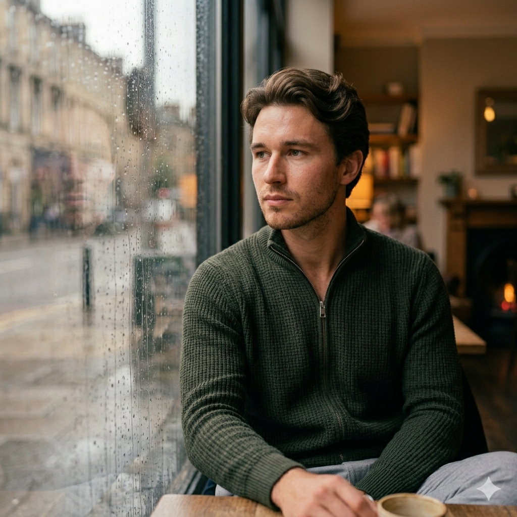10 Gemini Prompts for Stylish Men Café Window Photos That Look Editorial