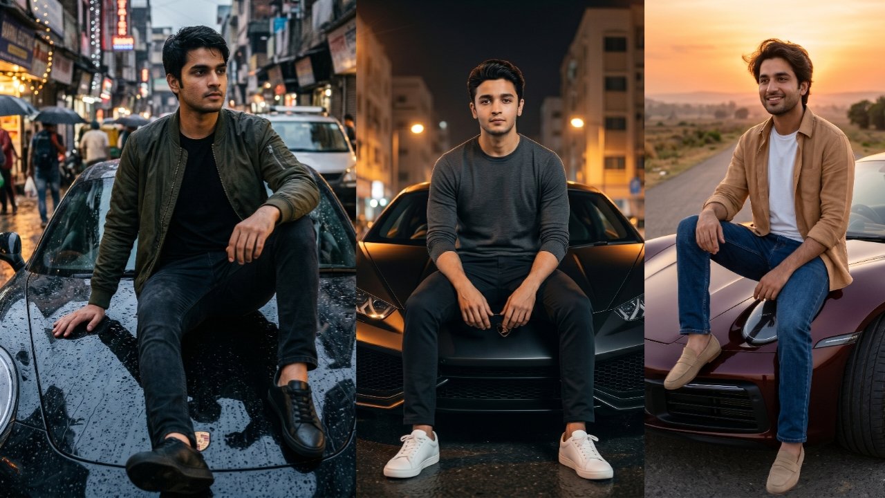 10 Trending Sitting on Sports Car Hood Gemini Prompts for Men (Copy-Paste Ready)