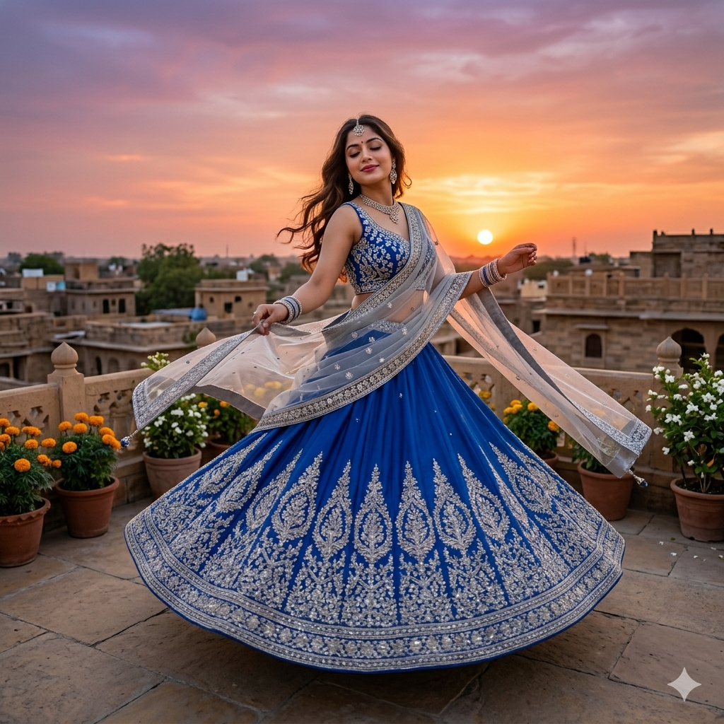 10 Lehenga Twirl Wedding Gemini Photo Prompts for Women (4K HD)