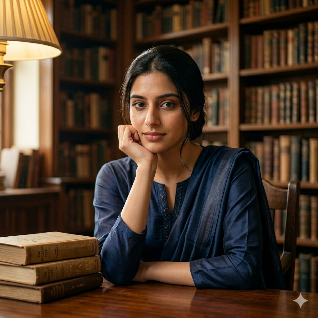 10 Trending Sitting in Library Aesthetic Gemini Prompts for Women
