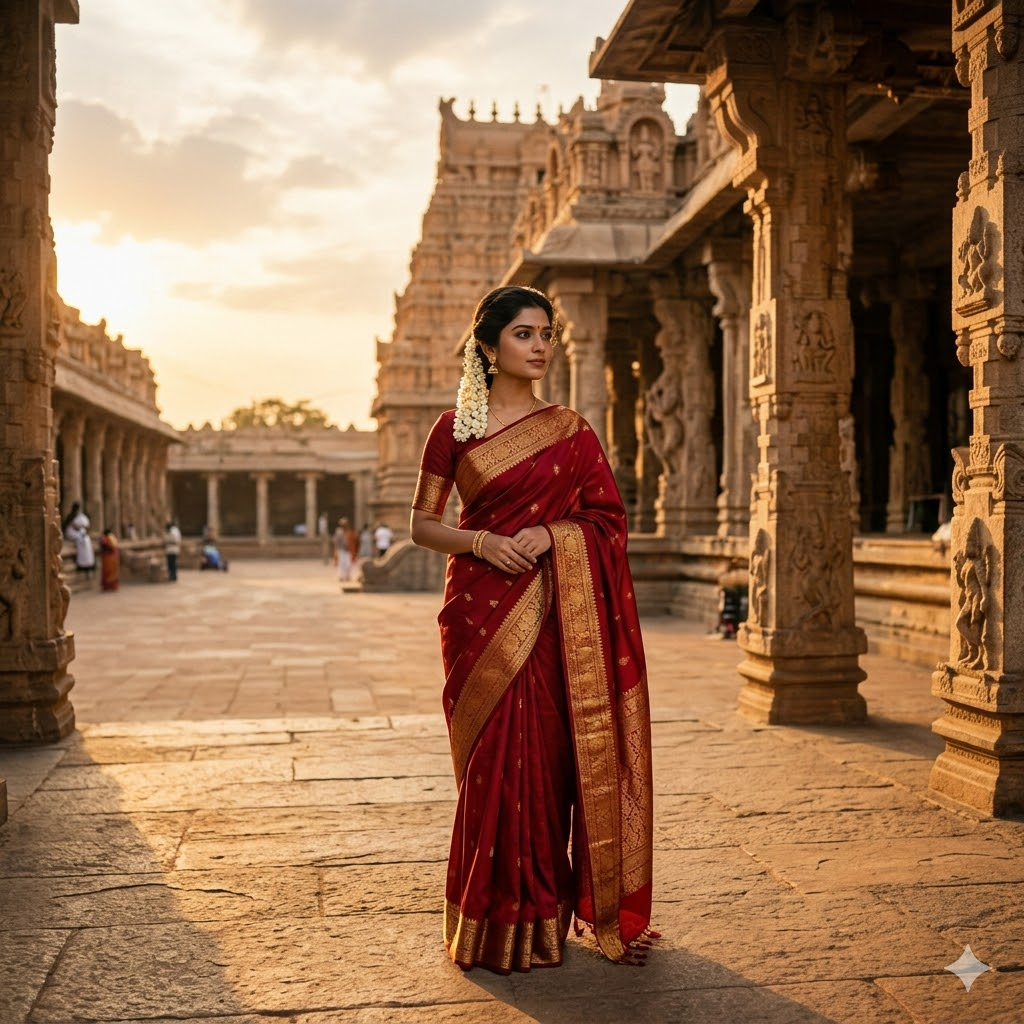 10 Temple & Heritage Photo Prompts for Indian Women — Ultra HD AI Results