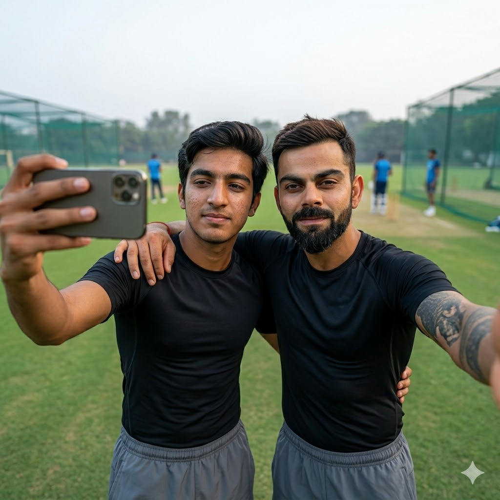 10 Ultra Realistic Selfie with Virat Kohli Gemini Photo Prompts (Copy-Paste Ready)
